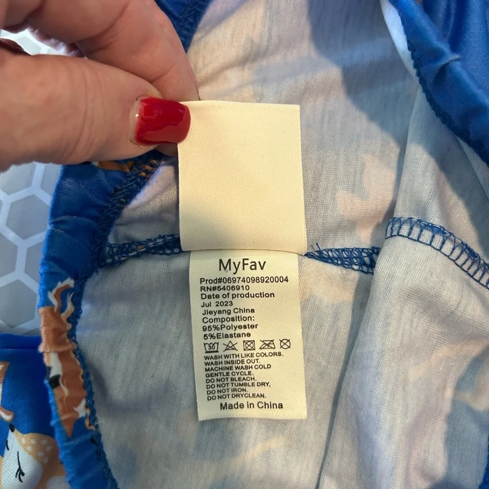 My Fav Deer Print Blue Pajama Set